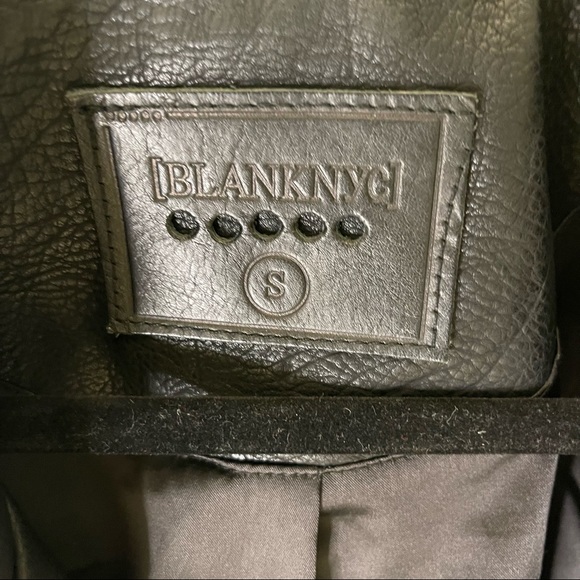 SOLD BlankNYC black faux leather biker jacket with silver studded detailing - Picture 5 of 10